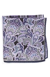 Nordstrom Men's Shop Shop 'three Panel' Silk Pocket Square In Purple/black