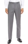 Berle Lightweight Flannel Flat Front Classic Fit Dress Trousers In Light Grey