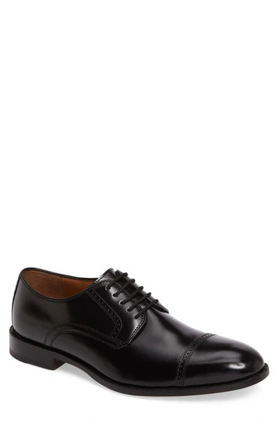 Johnston & Murphy Men's Sanborn Cap-toe Lace-up Oxfords Men's Shoes In Black