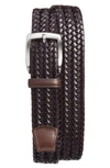 Torino Woven Leather Belt In Brown