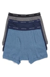 Nordstrom Men's Shop 3-pack Supima® Cotton Boxer Briefs In Navy/ Charcoal/ Blue