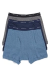Nordstrom Men's Shop Nordstrom 3-pack Supima® Cotton Boxer Briefs In Navy/ Charcoal/ Blue