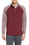 Cutter & Buck Response Hybrid Overknit Quarter Zip Pullover In Bordeaux