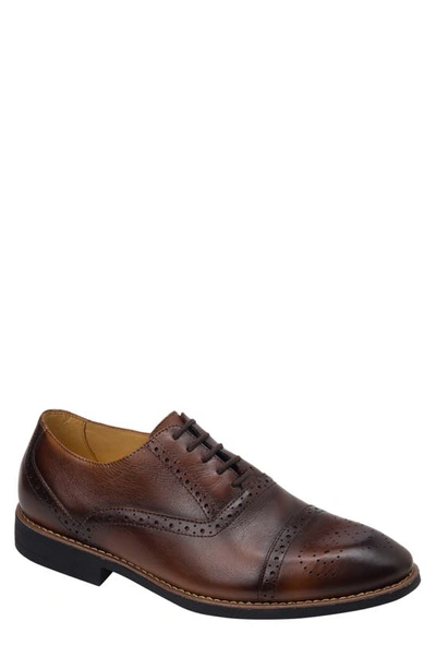 Sandro Moscoloni Murali Cap Toe Oxford In Brown Leather