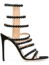 Sergio Rossi Kim Embellished Strappy High Heel Sandals In Black