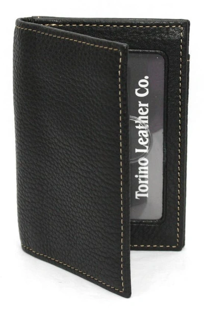 Torino Leather Card Case In Black