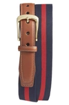 Torino European Surcingle Belt In Navy/ Red