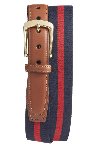 Torino European Surcingle Belt In Navy/ Red