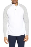 Cutter & Buck Response Hybrid Overknit Quarter Zip Pullover In White