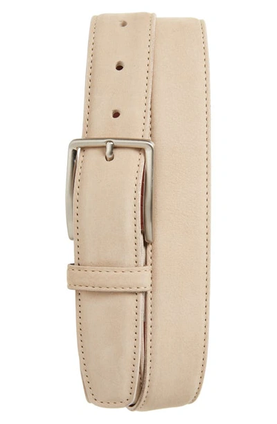 Torino Nubuck Leather Belt In Cream