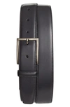 Nordstrom Men's Shop Marco Burnished Leather Belt In Black