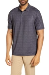 Cutter & Buck Pike Micro Floral Print Polo In Black