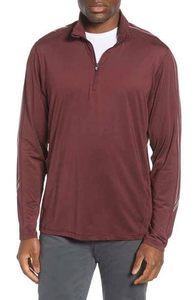 Cutter & Buck Pennant Classic Fit Half Zip Pullover In Bordeaux