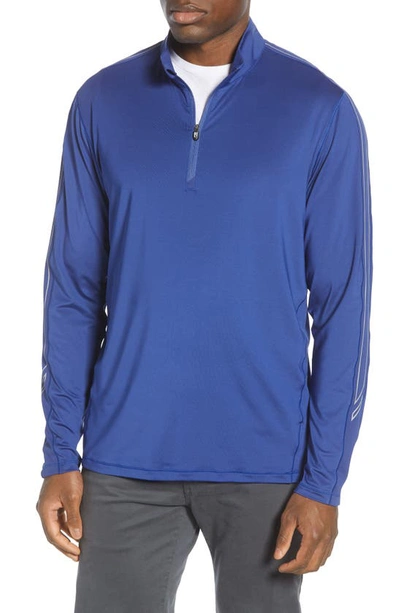 Cutter & Buck Pennant Classic Fit Half Zip Pullover In Tour Blue