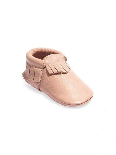 Freshly Picked Baby Girl's Classic Leather Soft Sole Moccasins In Blush