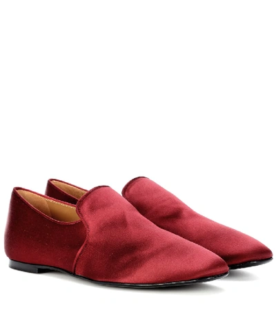 The Row Alys Satin Loafer Flat In Red