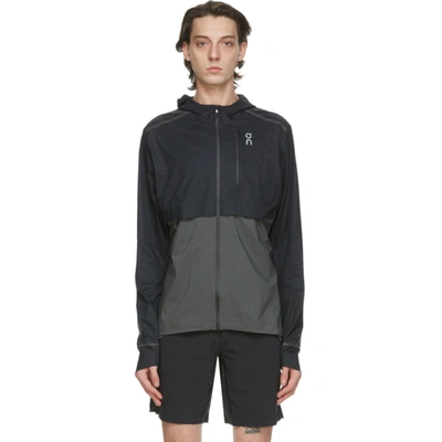 On Running Black Weather Micro Ripstop Hooded Jacket
