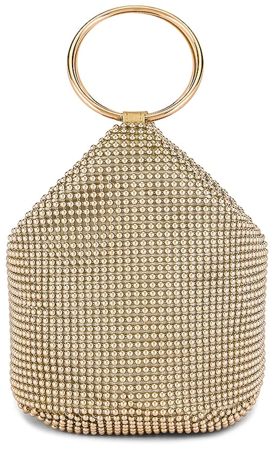 Olga Berg Bianca Ball Mesh Handle Bag In Gold