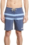 Fair Harbor Nautilus Stripe Board Shorts In Navy Stripe