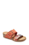 Bos. & Co. Lapo Slide Sandal In Mandarin Nubuck Leather