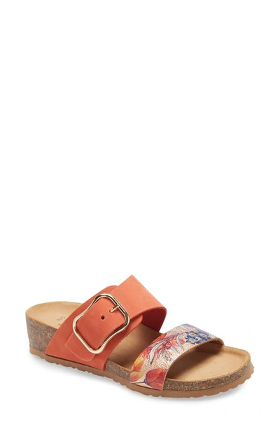Bos. & Co. Lapo Slide Sandal In Mandarin Nubuck Leather