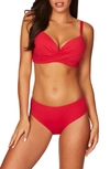 Sea Level Cross Front Underwire Bikini Top In Red