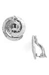 Karine Sultan Circular Clip Statement Earrings In Silver