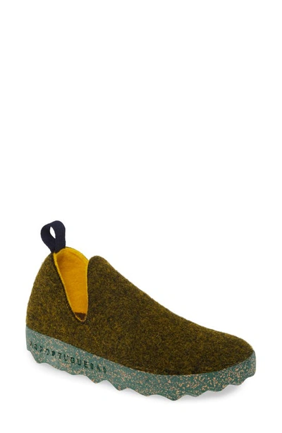 Asportuguesas By Fly London City Sneaker In Forest Tweed Fabric