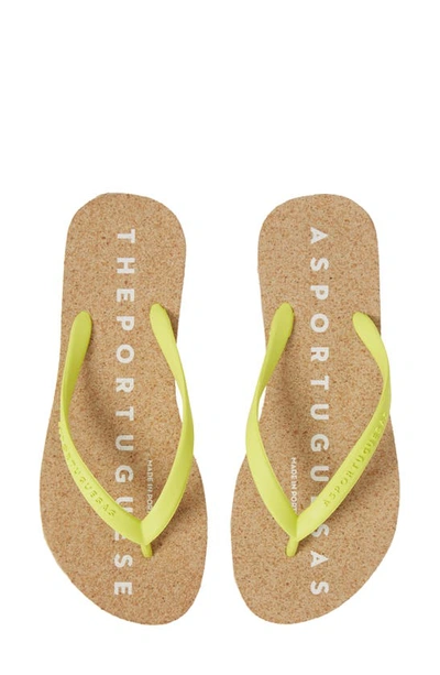 Asportuguesas By Fly London Base Flip Flop In Natural/ Yellow
