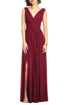 Dessy Collection V-neck Backless Pleated Front Jumpsuit - Arielle Dress In Cabernet