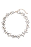 Knotty Crystal Statement Collar Necklace In Crystal/ Gold