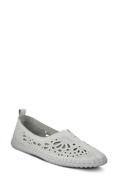 Spring Step Mirtha Flat In White Leather