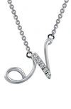Lafonn Initial Pendant Necklace In N - Silver