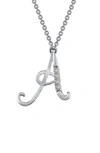 Lafonn Initial Pendant Necklace In A - Silver