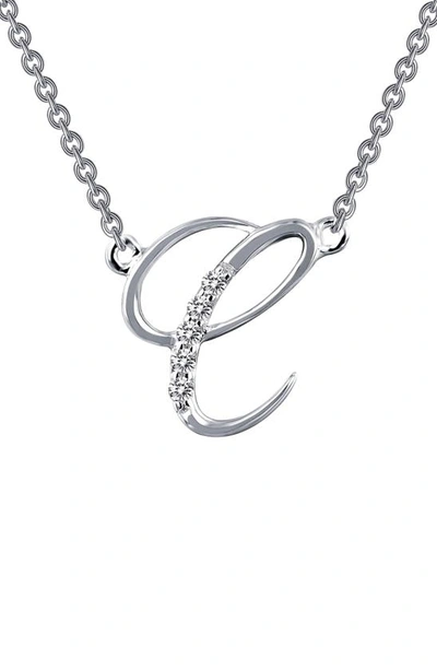 Lafonn Initial Pendant Necklace In C - Silver