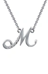 Lafonn Initial Pendant Necklace In M - Silver
