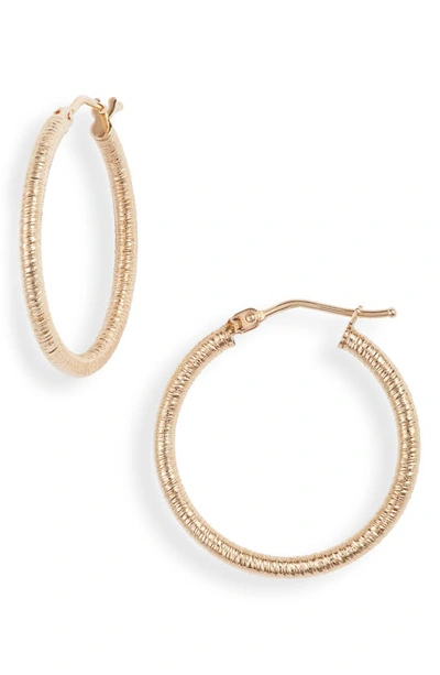 Bony Levy Textured 14k Gold Hoops In Yellow Gold