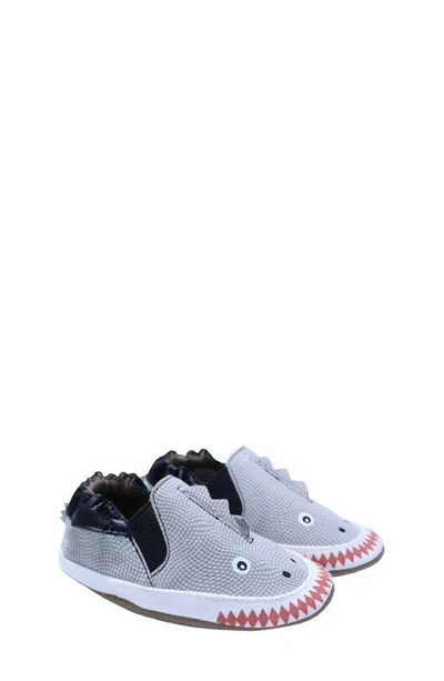 Robeezr Babies' Dino Dan Crib Shoe In Grey