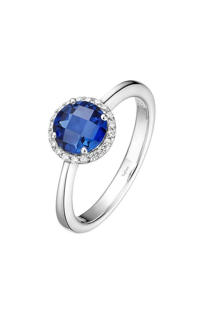 Lafonn Birthstone Halo Ring In September Sapphire / Silver