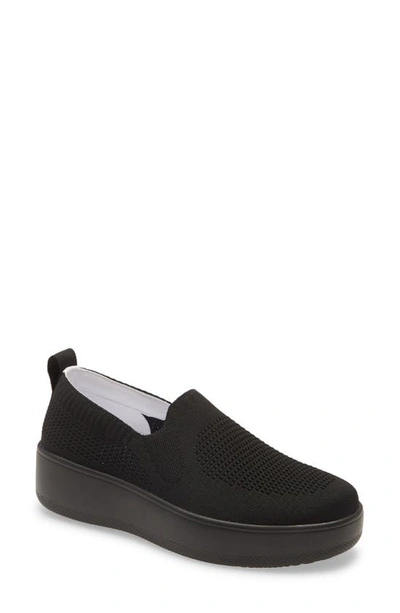 Traq By Alegria Qaravan Platform Slip-on Sneaker In Black Fabric