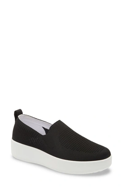 Traq By Alegria Qaravan Platform Slip-on Sneaker In Black Top Fabric