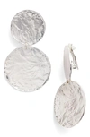 Karine Sultan Aimee Large Disc Clip Earrings In Silver