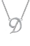 Lafonn Initial Pendant Necklace In D - Silver