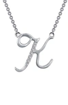 Lafonn Initial Pendant Necklace In K - Silver