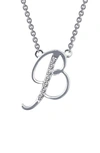 Lafonn Initial Pendant Necklace In B - Silver