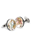 M-clipr Abalone Cuff Links In Yellow