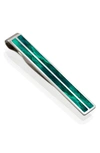 M-clipr Mother-of-pearl Tie Clip In Silver/ Teal