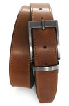 Boconi Vaughan Reversible Leather Belt In Cognac