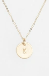 Nashelle 14k-gold Fill Initial Mini Circle Necklace In 14k Gold Fill K