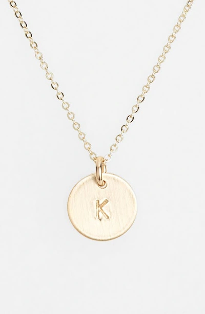 Nashelle 14k-gold Fill Initial Mini Circle Necklace In 14k Gold Fill K